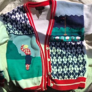 VINTAGE 90s Eddie Bauer Golf Cardigan Sweater